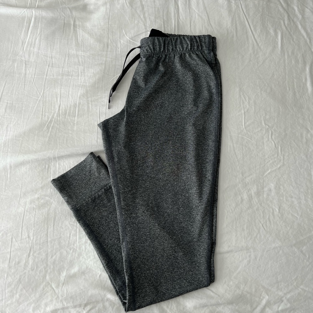 Grey Solid Athletic Leggings - image 1